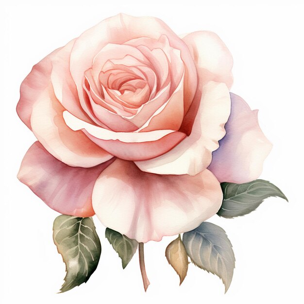 Foto elegantes aquarell blush rose clipart bloom