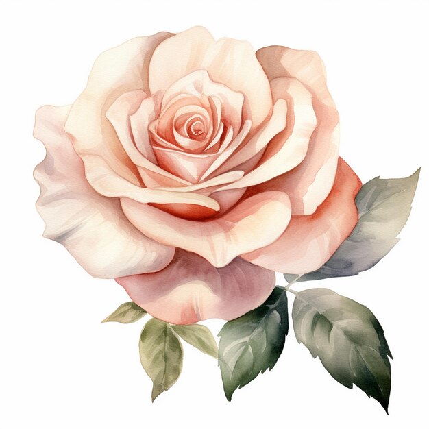 Foto elegantes aquarell blush rose clipart bloom