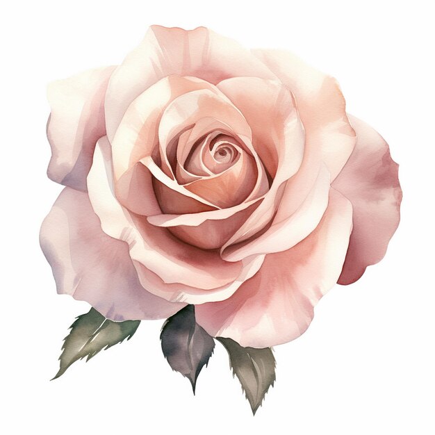 Foto elegantes aquarell blush rose clipart bloom