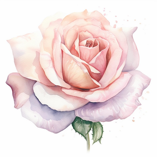 Foto elegantes aquarell blush rose clipart bloom