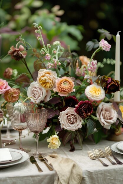 Elegantes Blumenarrangement für einen Tisch für Veranstaltungen