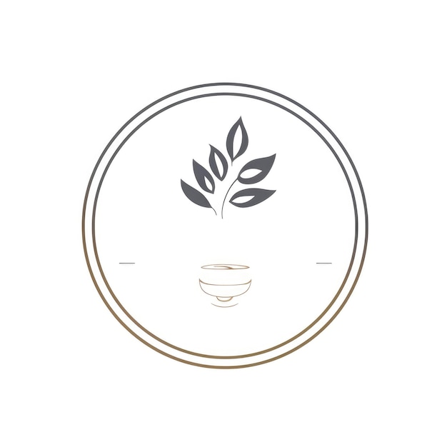 Foto elegantes botanisches logo mit blättern