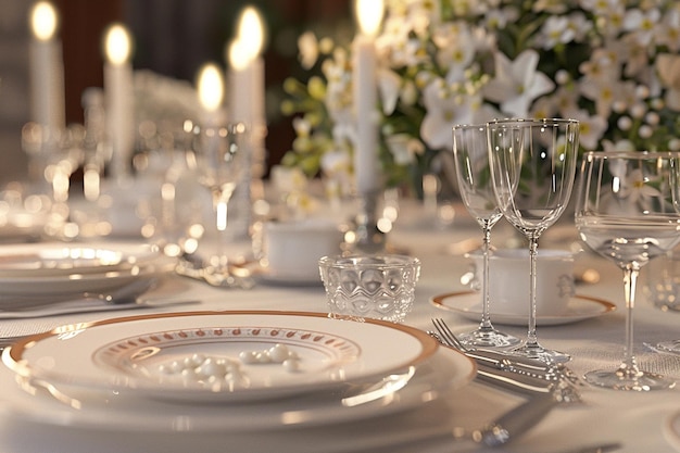 Elegantes configuraciones de mesa para una cena formal