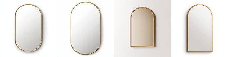 Elegantes espejos arqueados con marcos metálicos perfectos para la decoración contemporánea Estos elegantes espejos mejoran cualquier espacio añadiendo elegancia y profundidad a su diseño interior