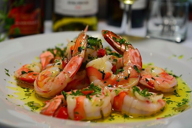 Elegantes Garnelen- und Krabbenbeine-Scampi-Rezept mit Weißwein-Sauce