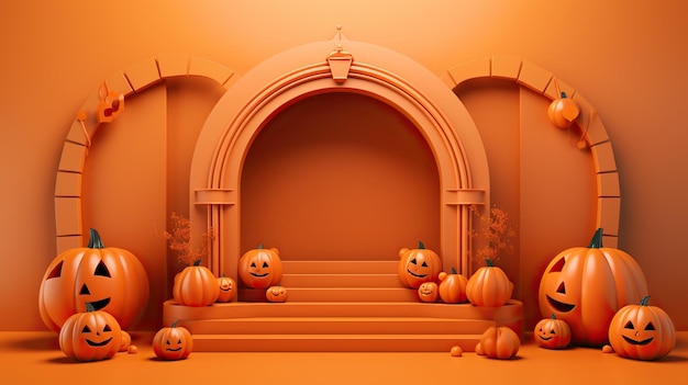 elegantes halloween-podium 3d realistisch