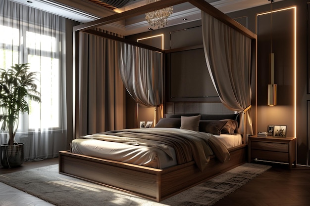 Elegantes Hauptschlafzimmer mit Baldachinbett