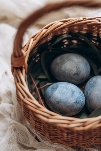 Elegantes huevos de Pascua de primavera en un estilo minimalista Colores y fondos de tendencia para Pascua 2023