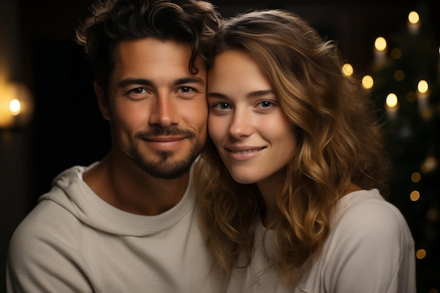 Elegantes junges Paar in einem Pullover KI