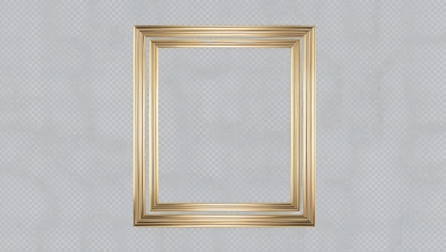 Elegantes marcos dorados sobre un fondo transparente para exhibiciones artísticas
