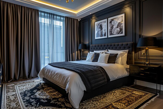 Elegantes, modernes Luxushotelzimmer mit modernem Interieur