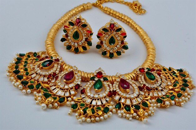 Elegantes Modeschmuck-Set mit Ohrringen und Tikka