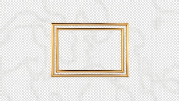 Elegantes molduras douradas em um fundo transparente para exposições artísticas