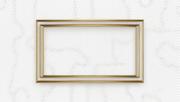 Elegantes molduras douradas em um fundo transparente para exposições artísticas