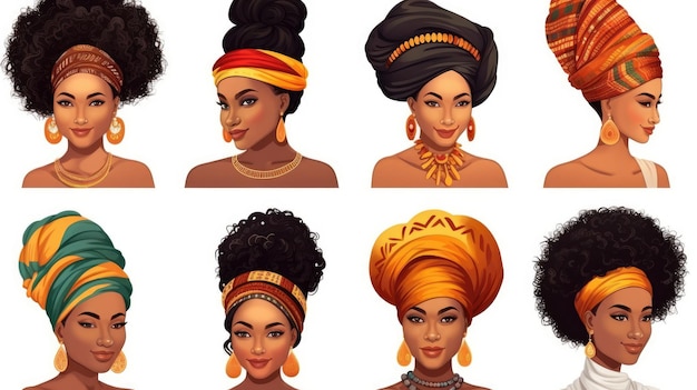 Elegantes mujeres afroamericanas con peinados elegantes