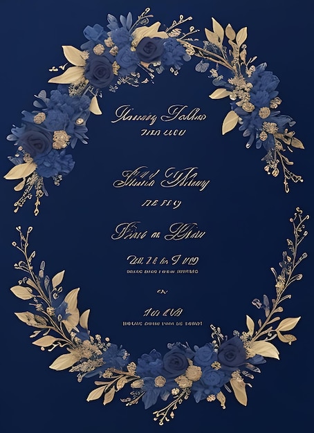 Elegantes plantillas de invitación de boda con corona floral