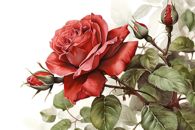 Elegantes rosas aquarela florais fundo floral gerado por IA