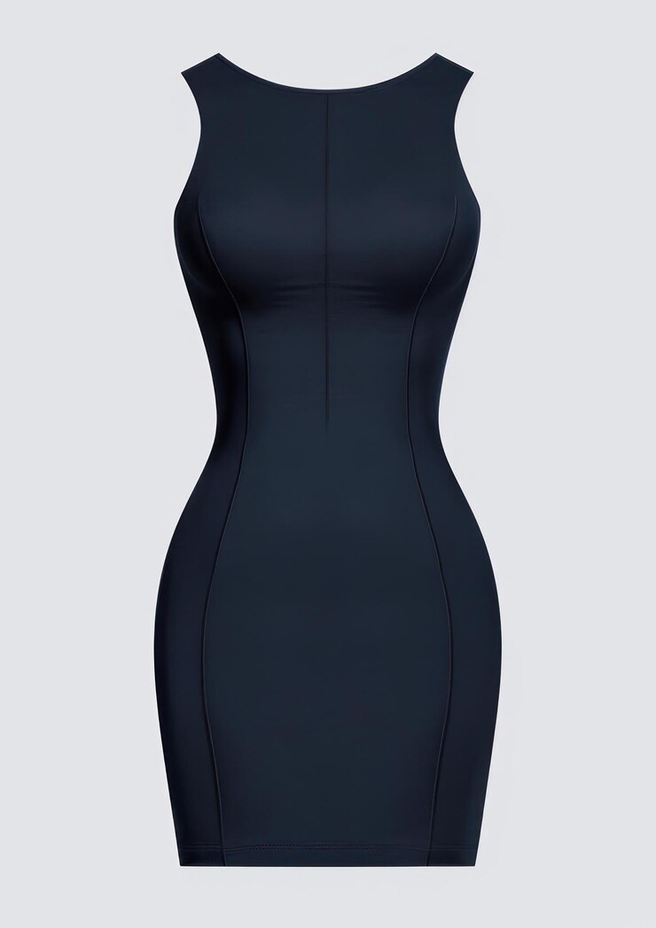 Foto elegantes schwarzes bodycon-kleid
