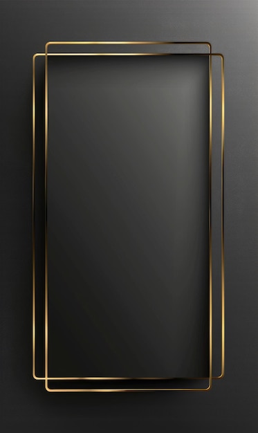 Elegantes vertikales Rechteck mit goldenem Rahmen auf schwarzem Hintergrund