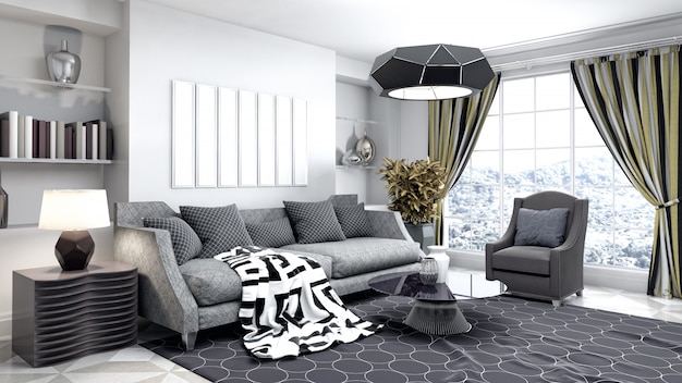 Elegantes Wohnzimmer Interieur