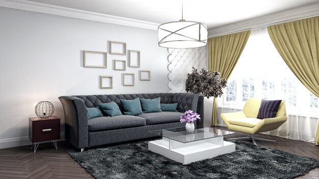 Elegantes Wohnzimmer Interieur