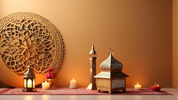 Eleganz im Ramadan Premium 3D-Hintergrund