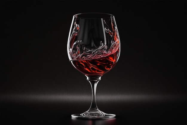 Eleganz im roten Glas Wein auf abstrakter Dunkelheit
