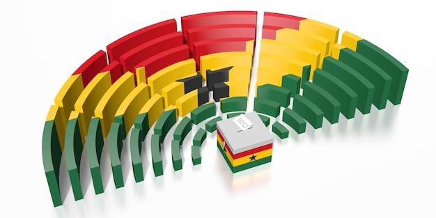 Eleição do Parlamento em renderização 3D em Gana