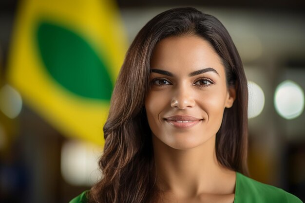 Foto eleitora brasileira em uma secao eleitoral votando