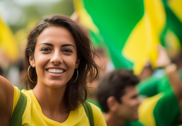 Eleitora brasileira em uma secao eleitoral votando