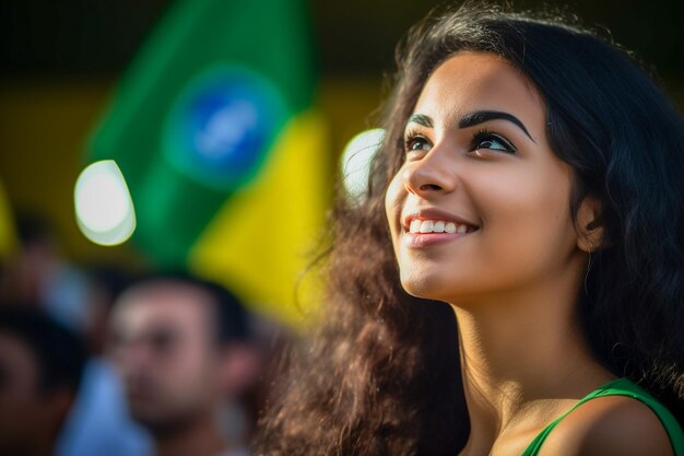 Foto eleitora brasileira em uma secao eleitoral votando