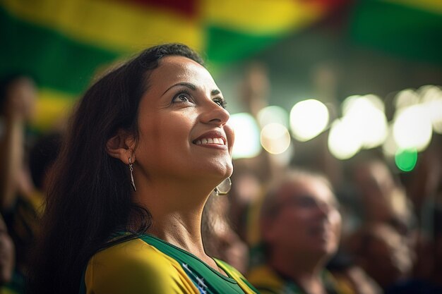 Foto eleitora brasileira em uma secao eleitoral votando