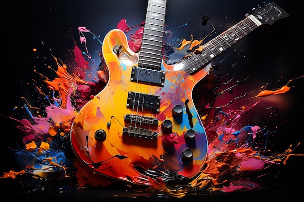 Elektrische Gitarre in abstrakter Darstellung