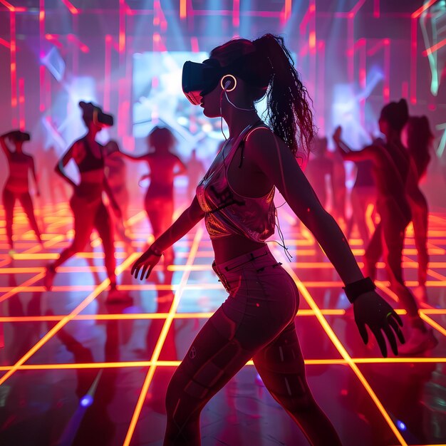 Foto elektrische tanzenergie im virtual reality club
