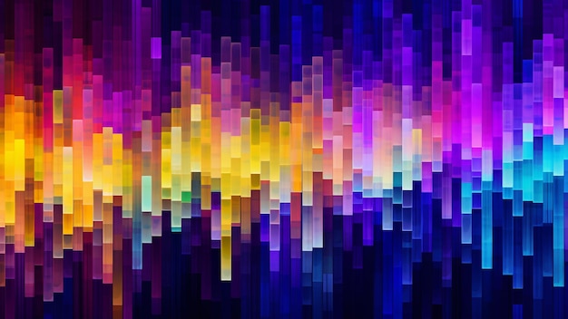 Foto elektrisches gelb und cyber violett abstraktes muster verbindet pixelkunst mit kühnen futuristischen farben perfekt für digitale hintergründe webdesign und zeitgenössische kunstprojekte dieses einzigartige muster