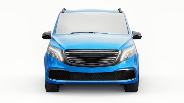 Elektrisches innovatives Minivan-Auto 3D-Modell isoliert auf weißem Hintergrund 3D-Rendering