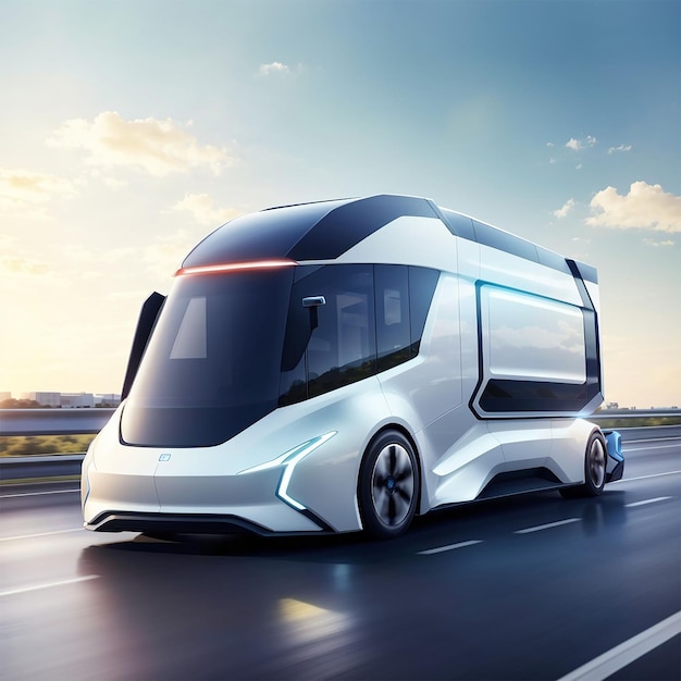 Elektro-Lkw der Zukunft HighSpeed Highway Transportation Ai erzeugt