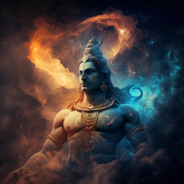Elektronische Kunst von Lord Shiva in einem transzendentalen spirituellen Bild Generative Ai