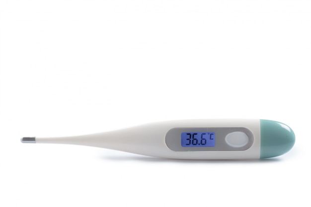 Elektronisches modernes Thermometer isoliert