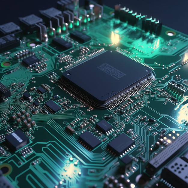 Elektronisches Schaltkreis-Motherboard und lasergenerative KI
