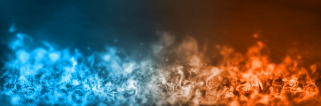 Elemento abstracto de fuego y hielo