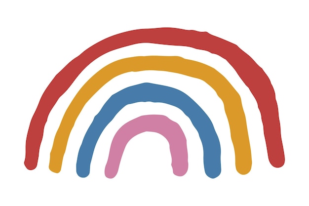 El elemento arco iris dibujado a mano png pegatina linda