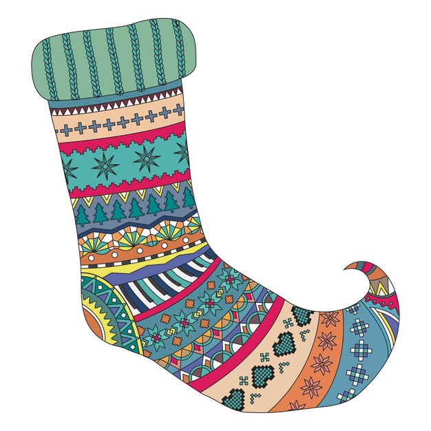 Elemento de calcetines de Navidad decorativos de fondo transparente