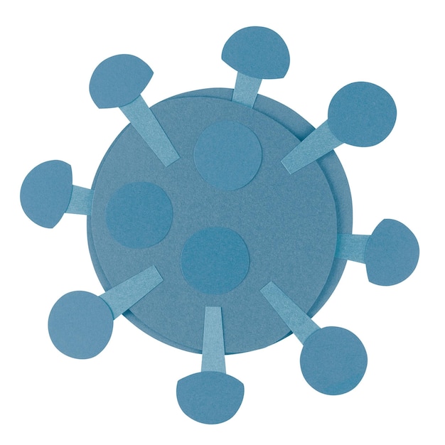 El elemento celular del coronavirus de la artesanía de papel azul es transparente png