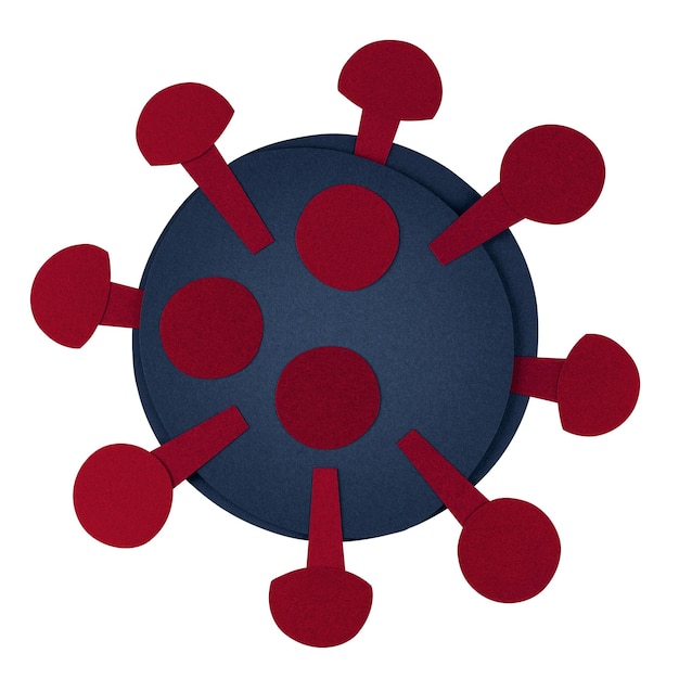 El elemento celular del coronavirus de la artesanía de papel azul es transparente png