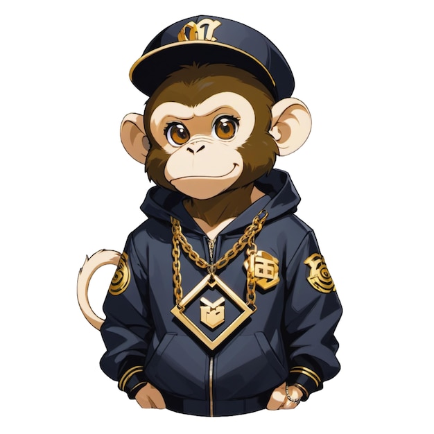 Foto elemento de clip art del diseño artístico de cartoon hip hop monkey