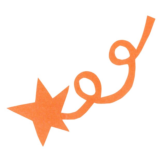 Elemento de collage de estrella fugaz para el fondo transparente del planificador