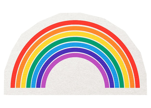 El elemento de collage de pegatinas digitales Rainbow lgbtq png en un fondo transparente