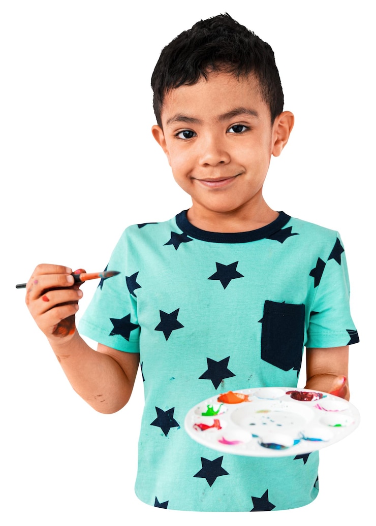 Foto el elemento de collage de pintura png para niños de fondo transparente