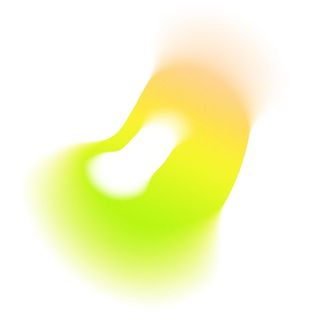 Elemento de colores amarillo y verde degradado de forma abstracta con efecto borroso